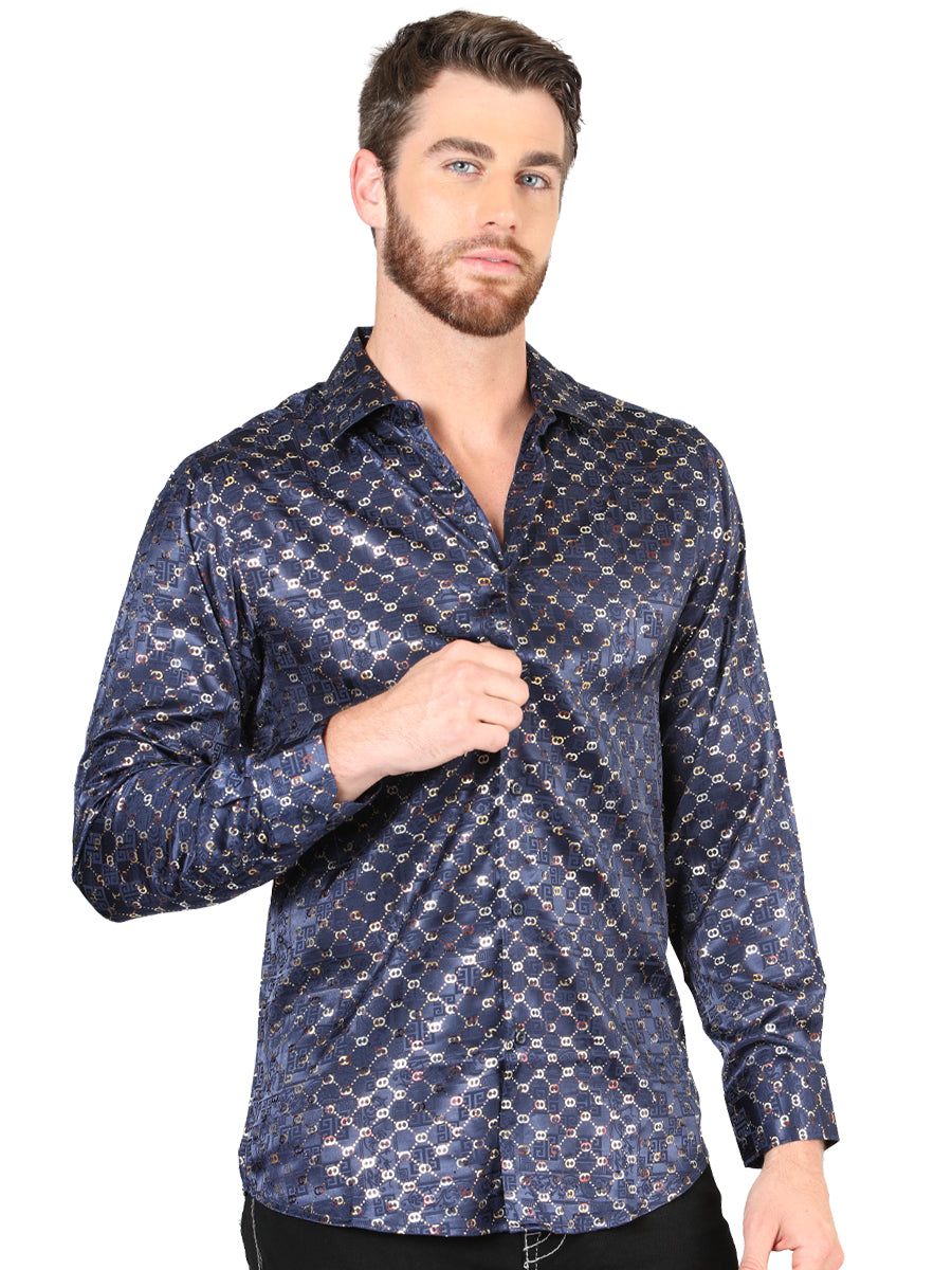 Camisa casual de manga larga El General Navy/Gold 44548