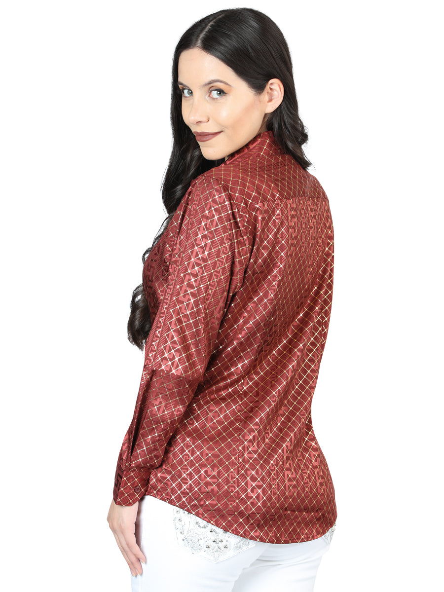 Camisa de manga larga casual El General Burgundy - 44561