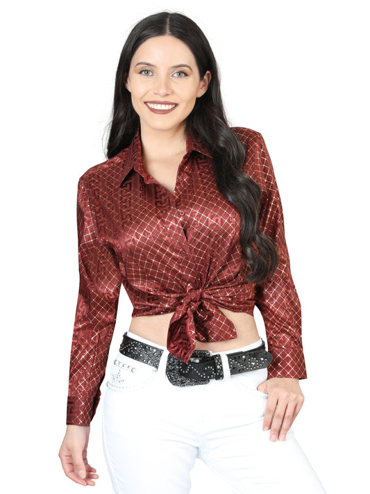Camisa de manga larga casual El General Burgundy - 44561