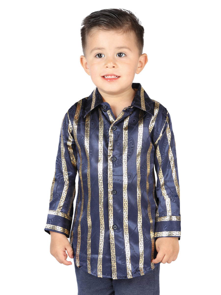 Camisa casual de manga larga El General Navy/Gold 44571