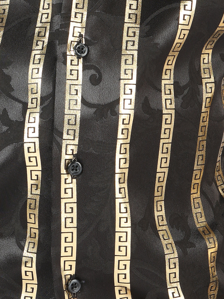 Camisa casual de manga larga El General negra/dorada 44572