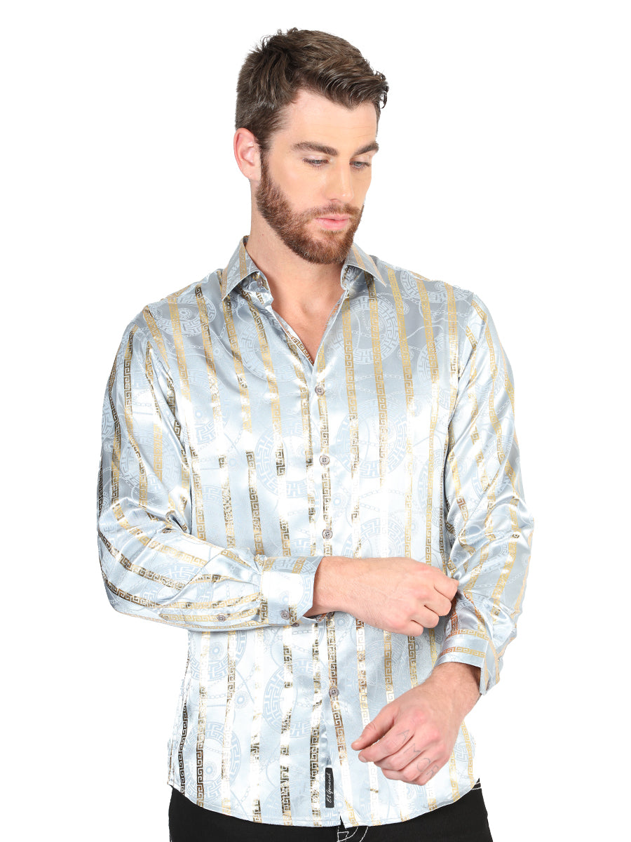 Camisa casual de manga larga El General color gris/dorado 44578
