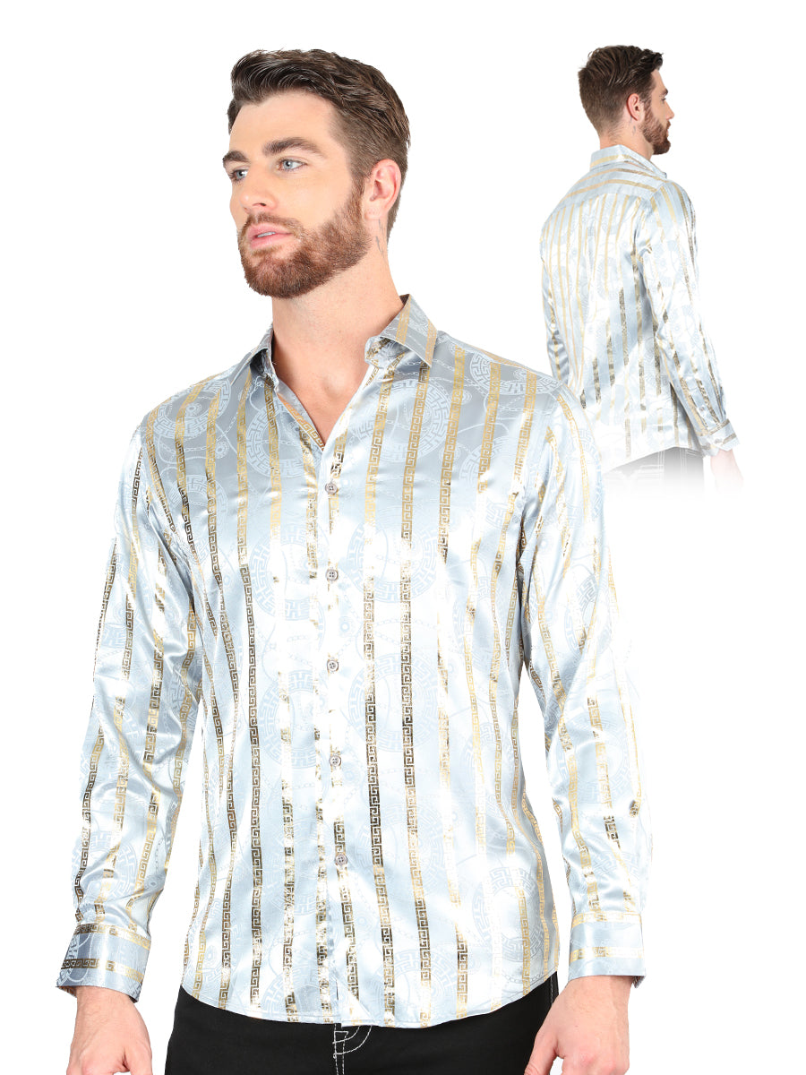 Camisa casual de manga larga El General color gris/dorado 44578