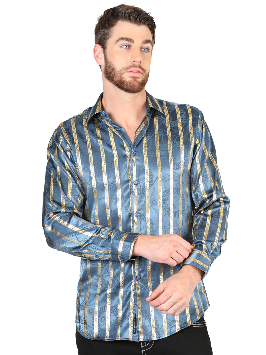 Camisa casual de manga larga El General Teal 44580