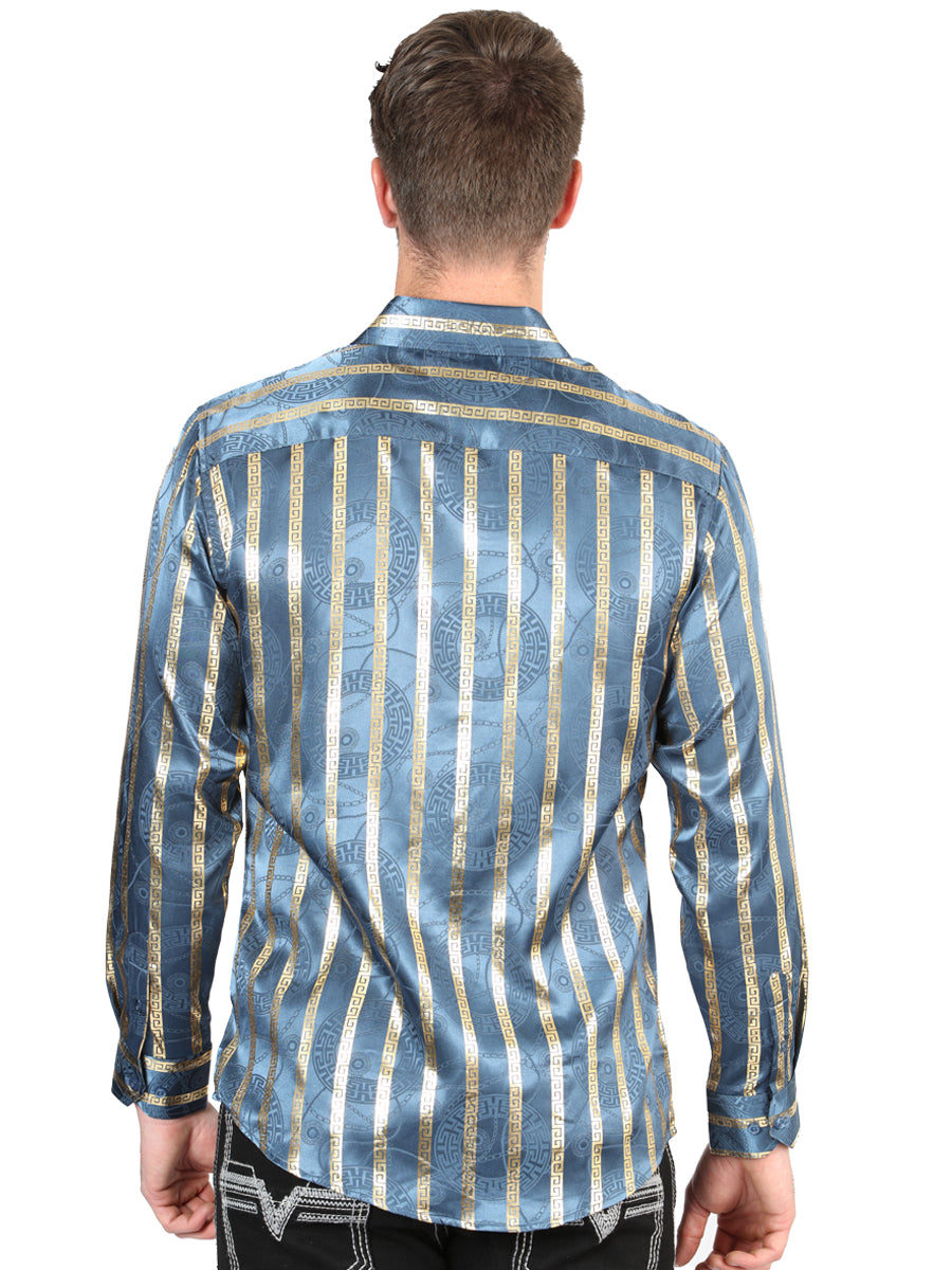 Camisa casual de manga larga El General Teal 44580