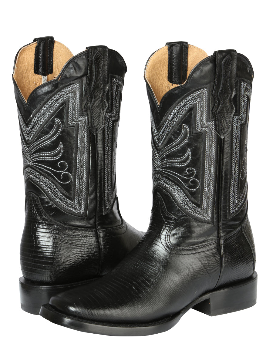 Bota Rodeo para hombre El General - Imitación de lagarto - Negra 44666