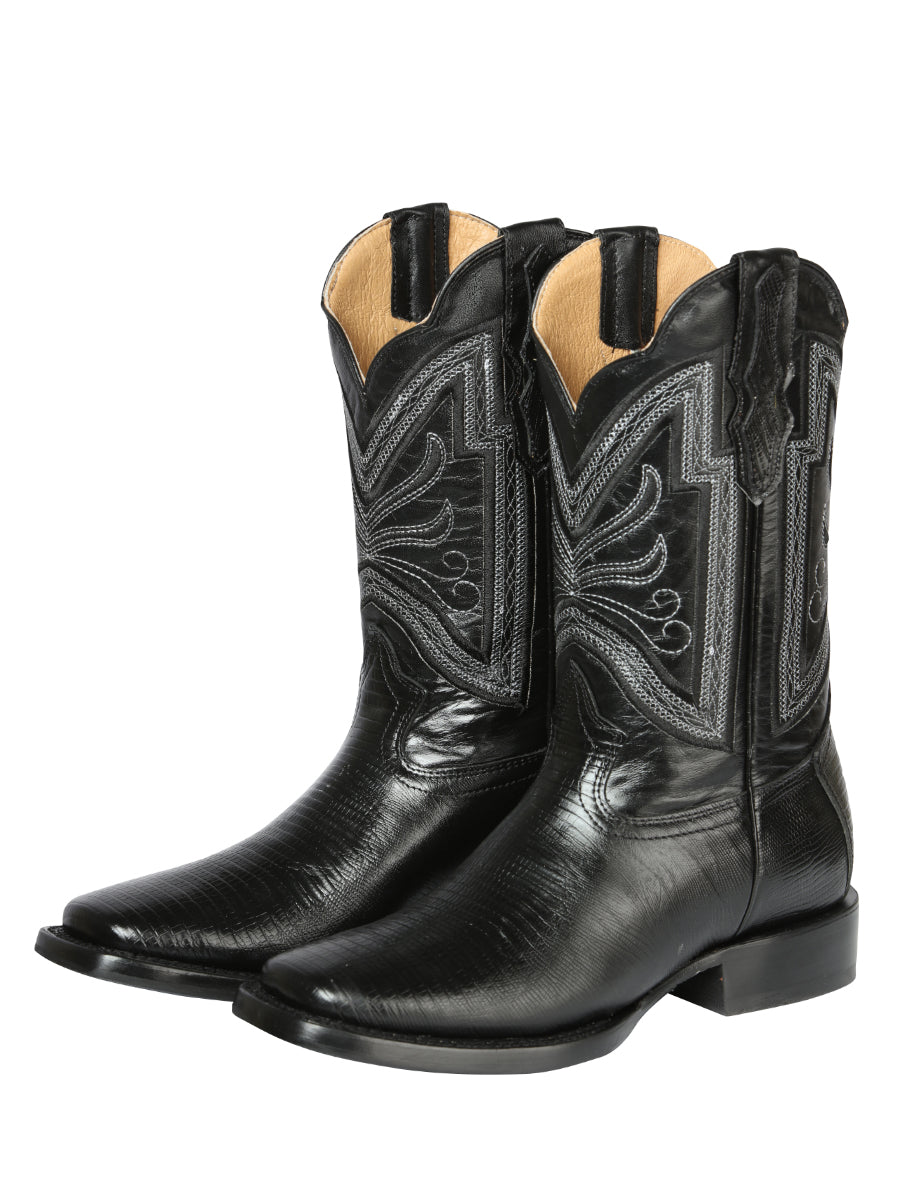 Bota Rodeo para hombre El General - Imitación de lagarto - Negra 44666