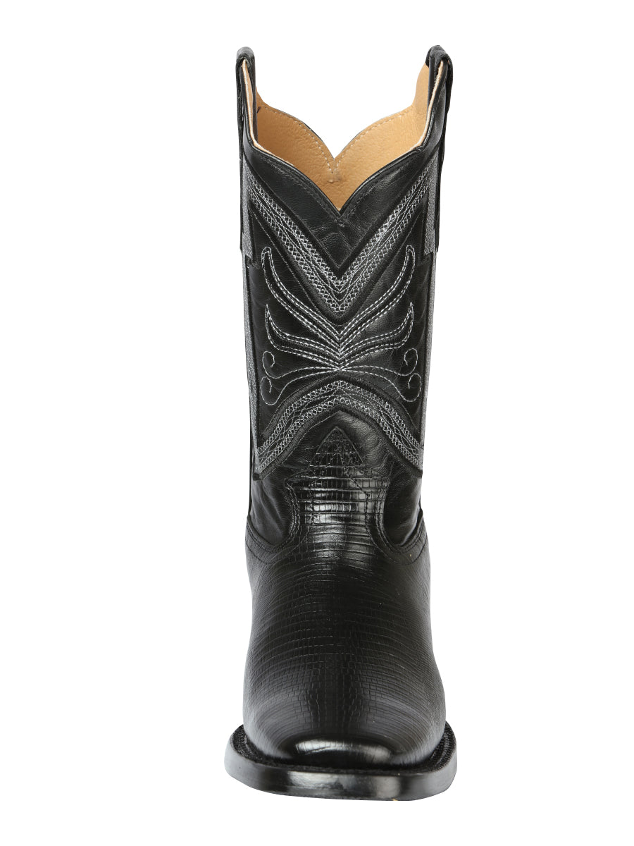 Bota Rodeo para hombre El General - Imitación de lagarto - Negra 44666