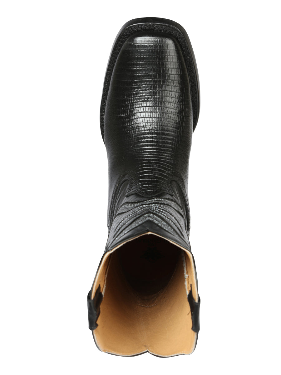 Bota Rodeo para hombre El General - Imitación de lagarto - Negra 44666