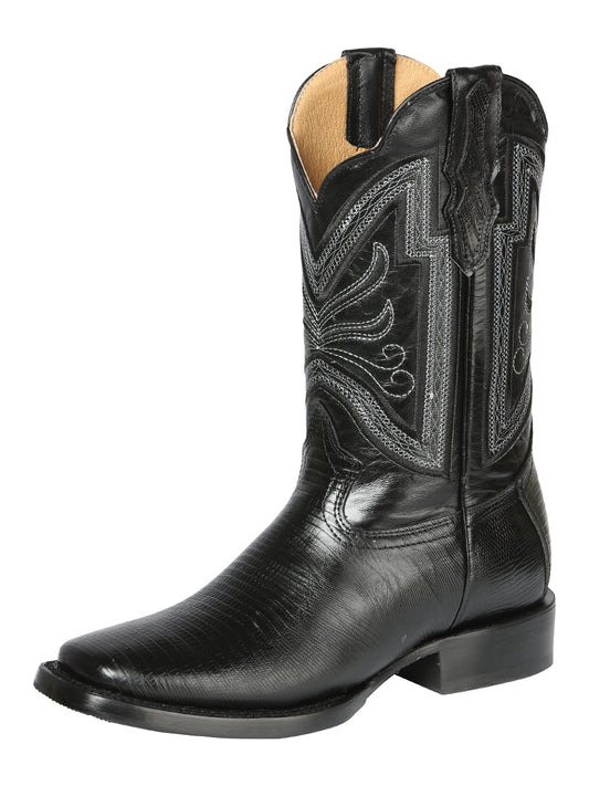 Bota Rodeo para hombre El General - Imitación de lagarto - Negra 44666