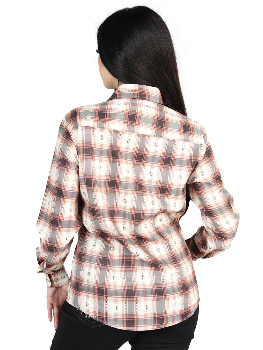 El General - Camisa casual de manga larga - Beige anaranjado 44716