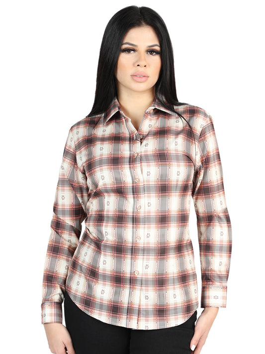 El General - Camisa casual de manga larga - Beige anaranjado 44716
