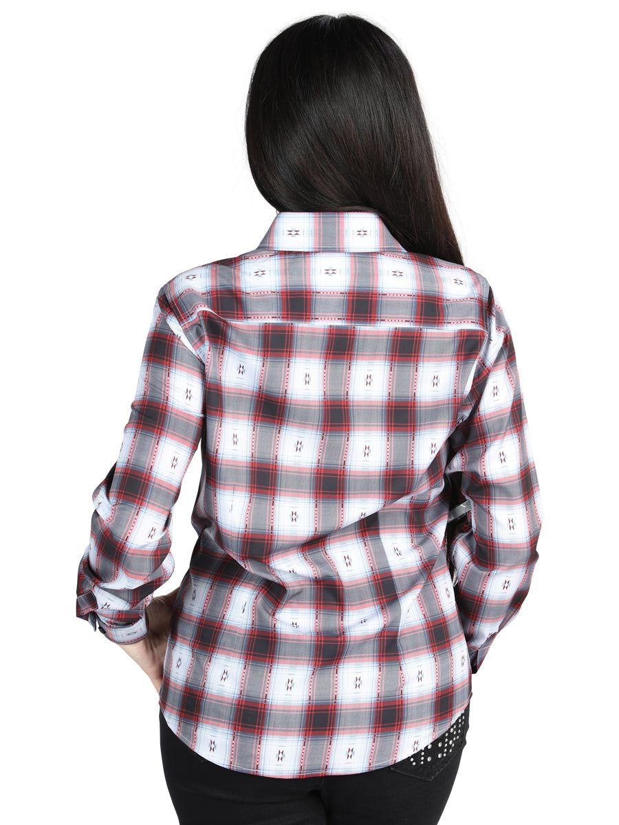 El General - Camisa casual de manga larga - Rojo/Negro 44718