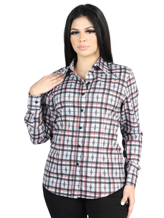El General - Camisa casual de manga larga - Negro/Blanco 44720