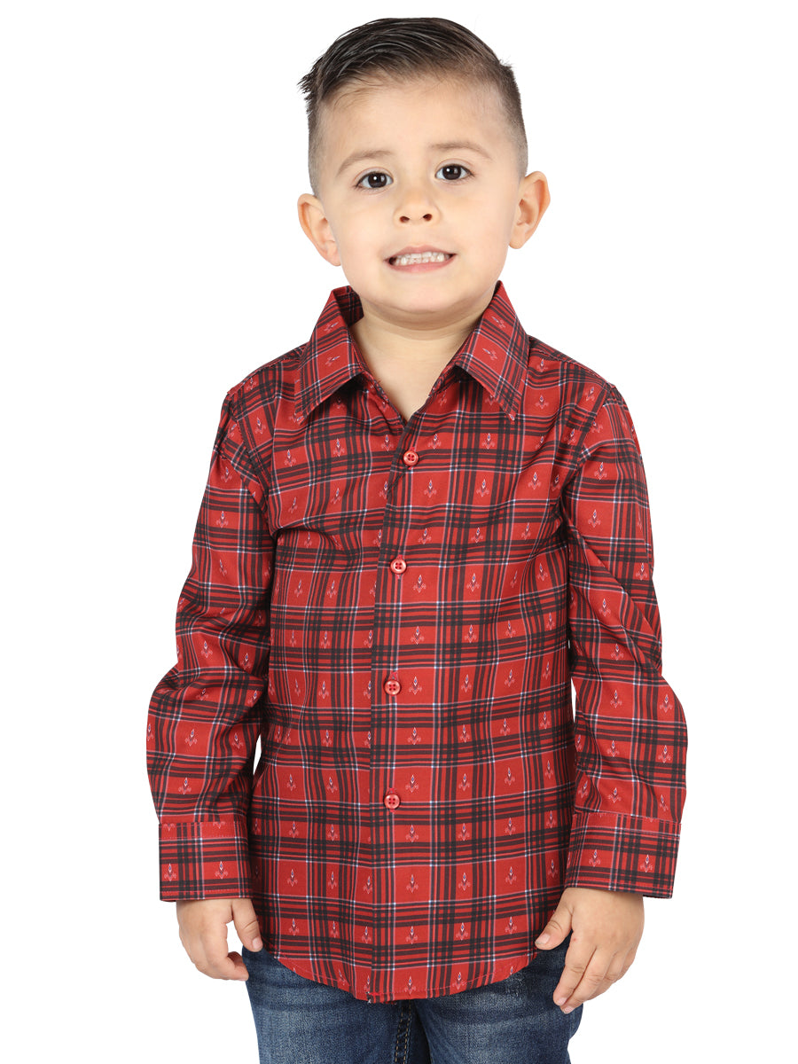 Camisa de manga larga casual El General Red 44739