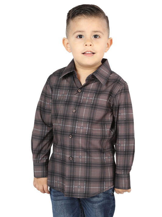 Camisa de manga larga casual El General Moka/Olive 44746