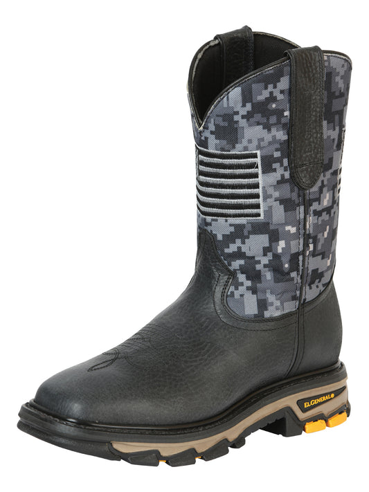 Bota de trabajo para hombre El General - Piel de Toro - Negra

 44756