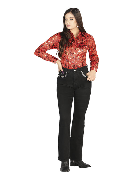 Vaqueros Centenario Negros de Mujer 44819