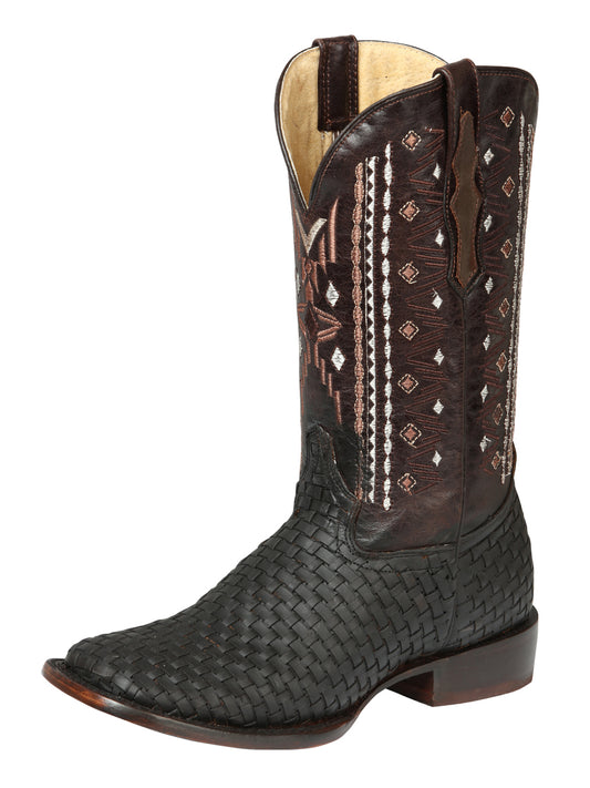 El General Men’s Leather Rodeo Boots Petatillo - Crazy Brown  44861