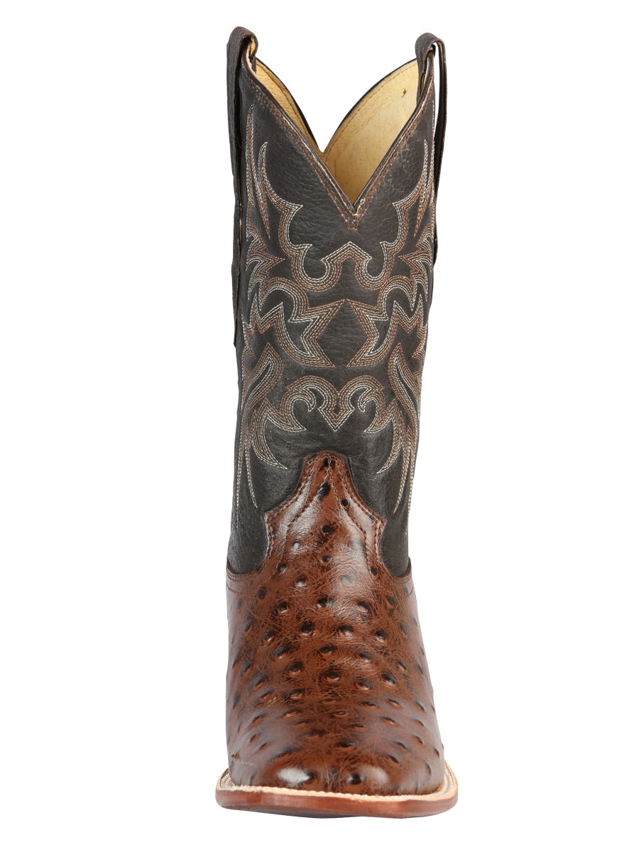 El Señor de los Cielos Men’s Rodeo Boot - Imitation Ostrich Leather -  Brown 44934