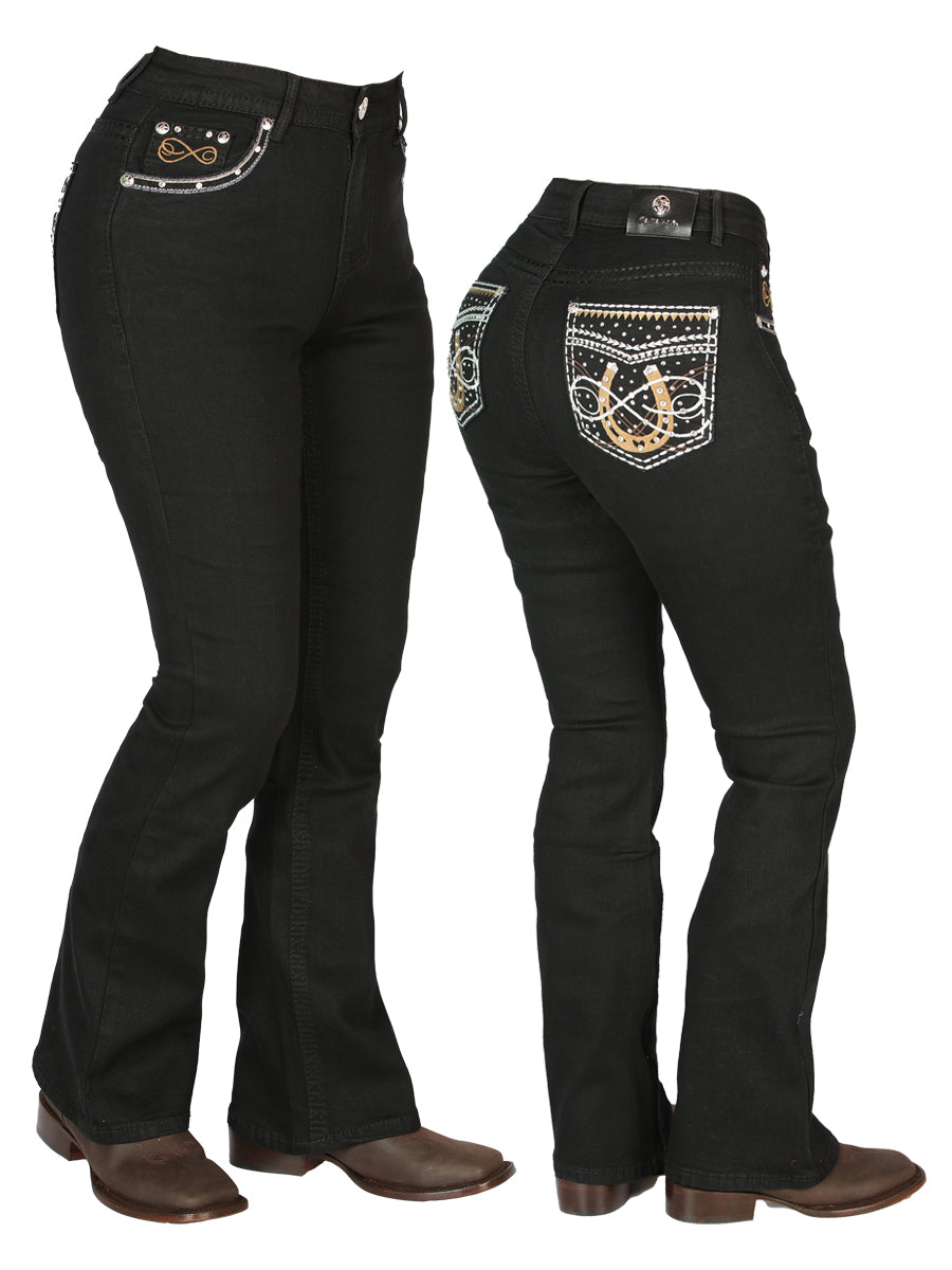 Pantalones vaqueros Centenario negros para mujer 44960