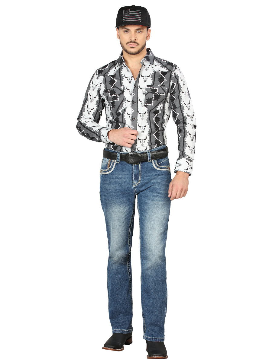 Pantalones vaqueros Centenario Bootcut - Azul medio 44971