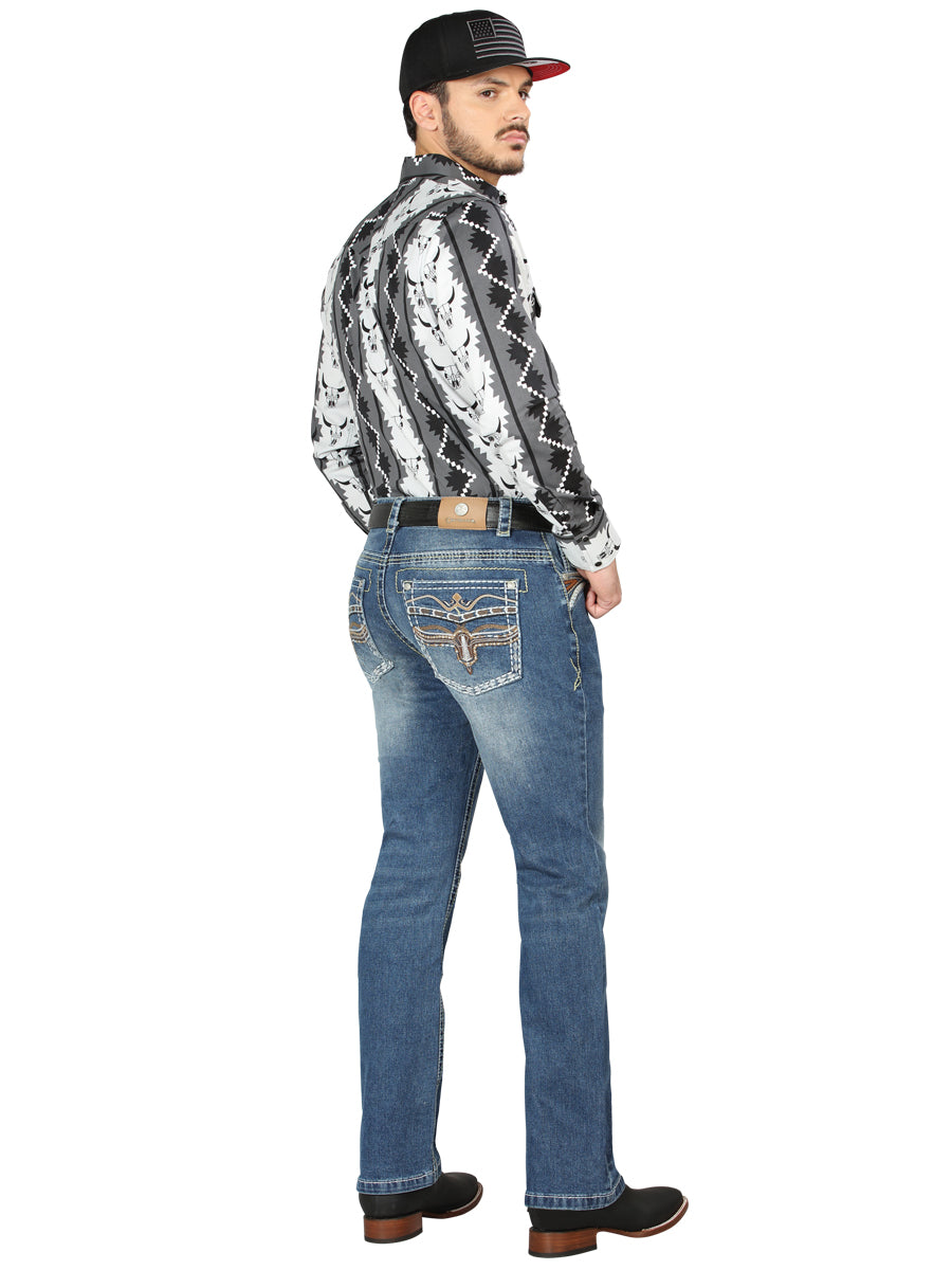 Pantalones vaqueros Centenario Bootcut - Azul medio 44971