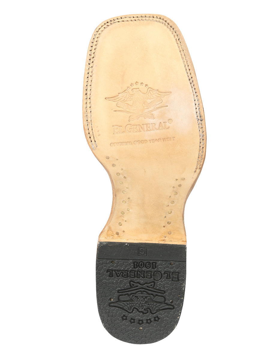 Botas vaqueras El General para hombre, modelo Exotic Monster Fish Rodeo - Negras 45083