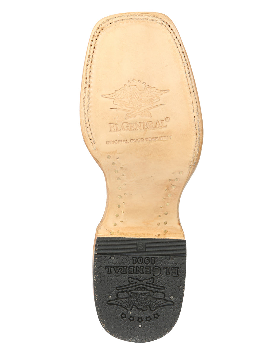 Botas vaqueras El General para hombre, modelo Exotic Monster Fish Rodeo - Marrón 45084