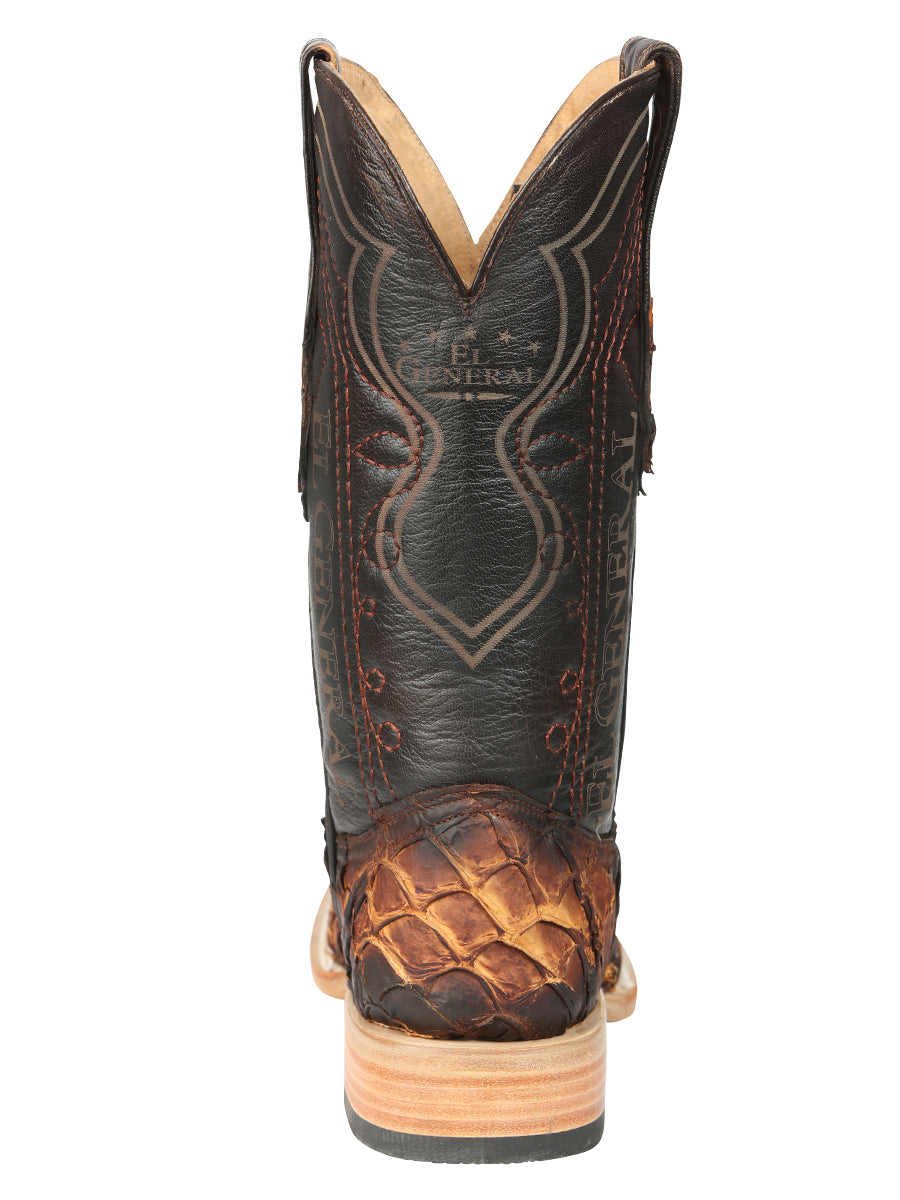 Botas vaqueras El General para hombre, modelo Exotic Monster Fish Rodeo - Coñac 45085