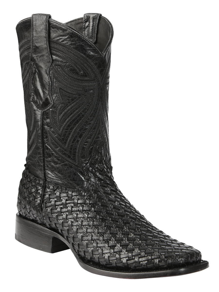 Botas de rodeo de cuero para hombre El General Petatillo - Negro 45096