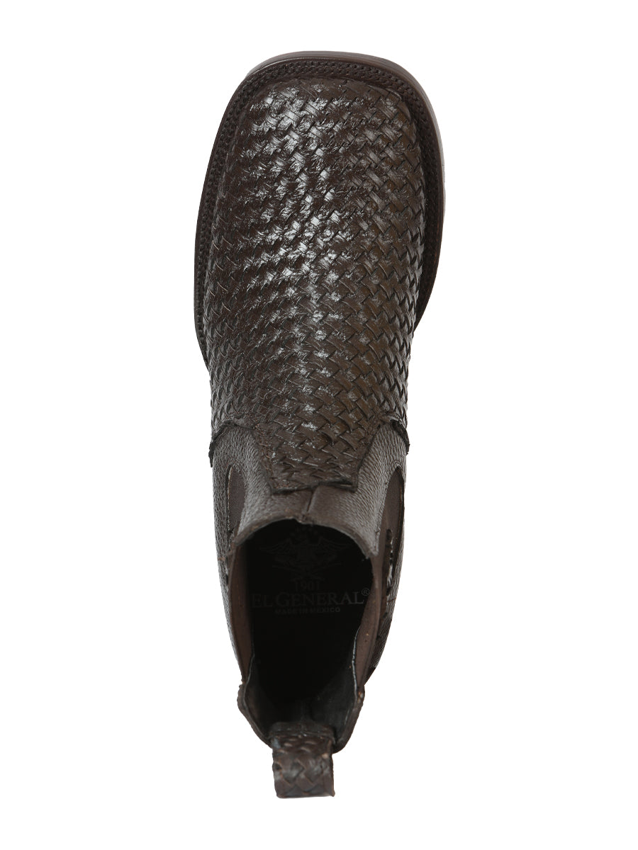 Botines de tobillo tejidos El General Rodeo para hombre, color marrón Petatillo, modelo 45177