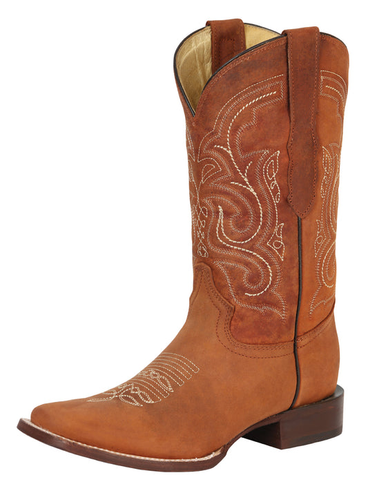 Bota Rodeo para hombre El General – Cuero Crazy – Coñac 45208
