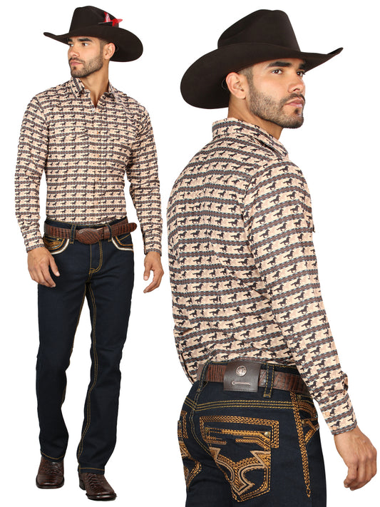 Pantalón vaquero azul lavado Centenario para hombre con detalles bordados en oro 45313