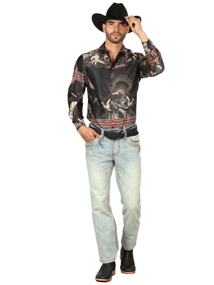 Pantalón vaquero azul claro Centenario para hombre con detalles bordados 45317
