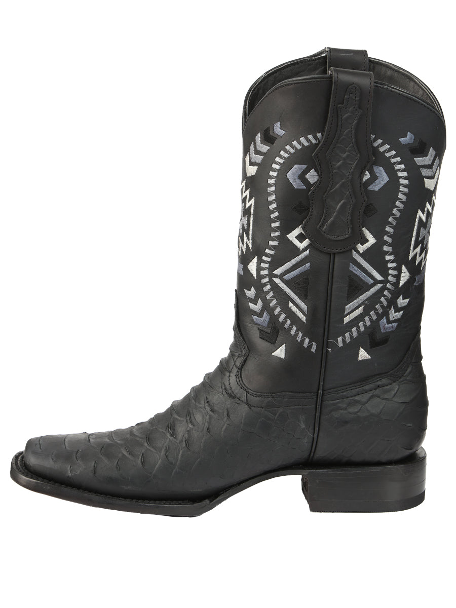 Botas de rodeo El General para hombre, imitación de pitón negra, modelo 45398