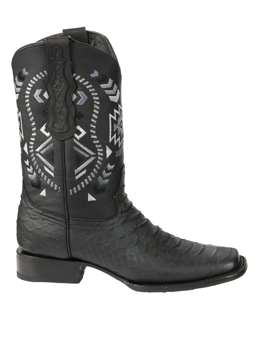 Botas de rodeo El General para hombre, imitación de pitón negra, modelo 45398