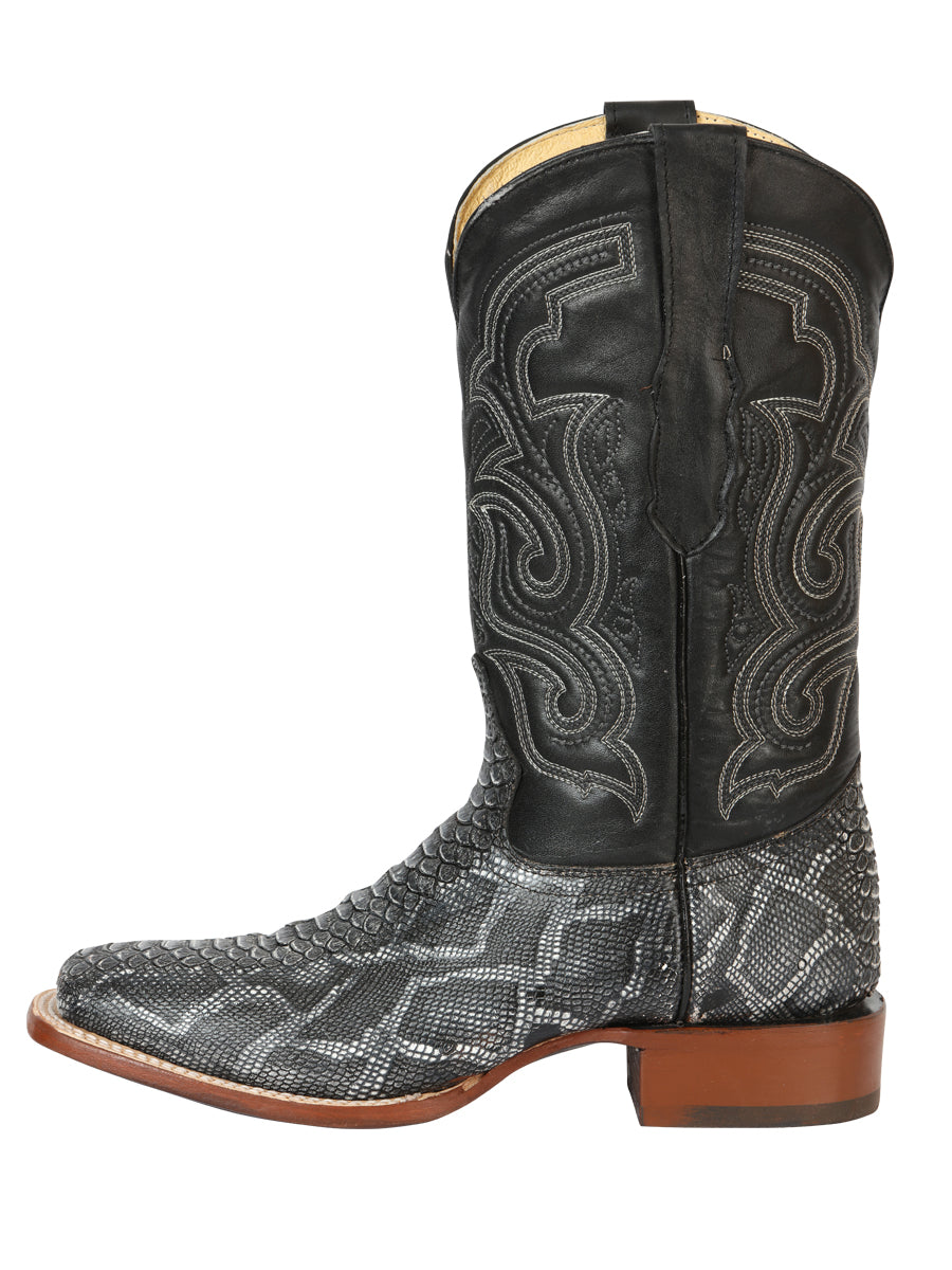 Botas de rodeo de imitación de pitón para hombre de El General - Gris 45432