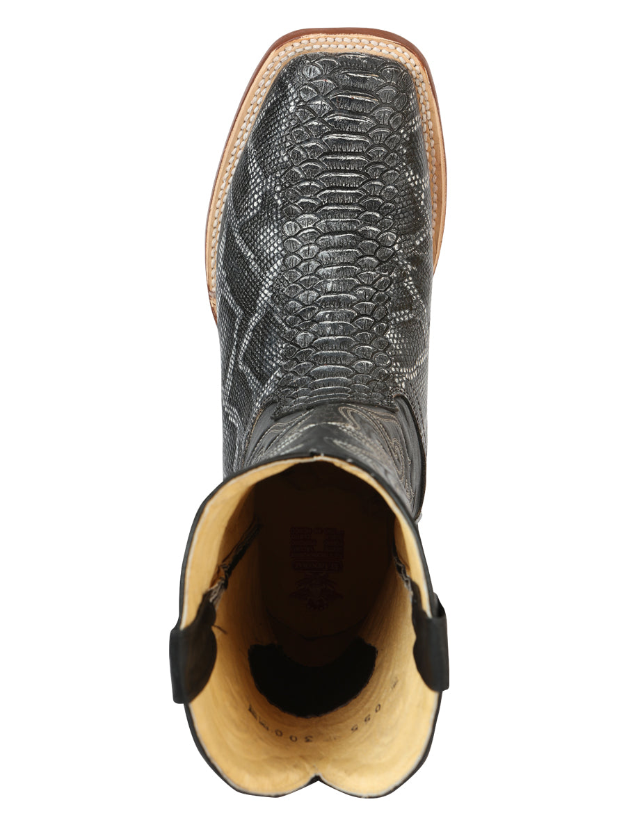 Botas de rodeo de imitación de pitón para hombre de El General - Gris 45432