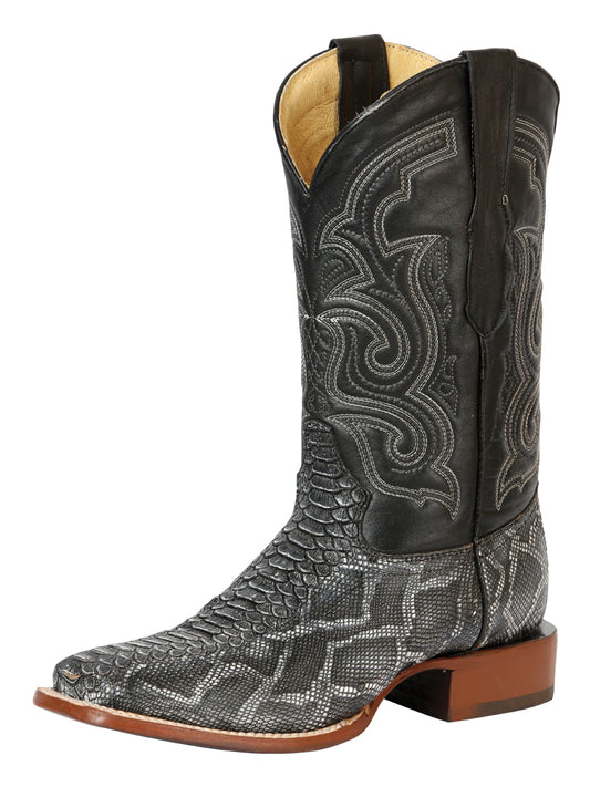 Botas de rodeo de imitación de pitón para hombre de El General - Gris 45432