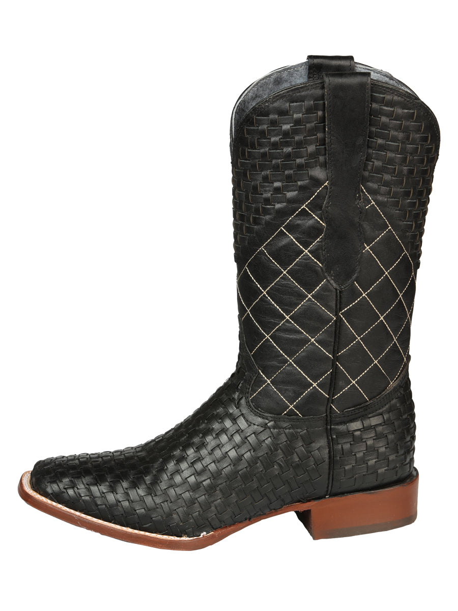 Botas de rodeo El General para hombre, de piel petatillo, color negro 45438