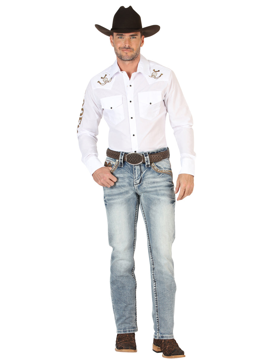 Pantalones vaqueros de corte bota Centenario Premium para hombre - Azul oscuro 45530