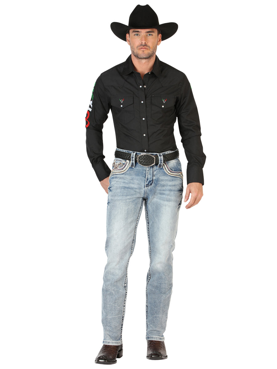 Pantalones vaqueros premium Centenario para hombre, corte recto, color negro 45532