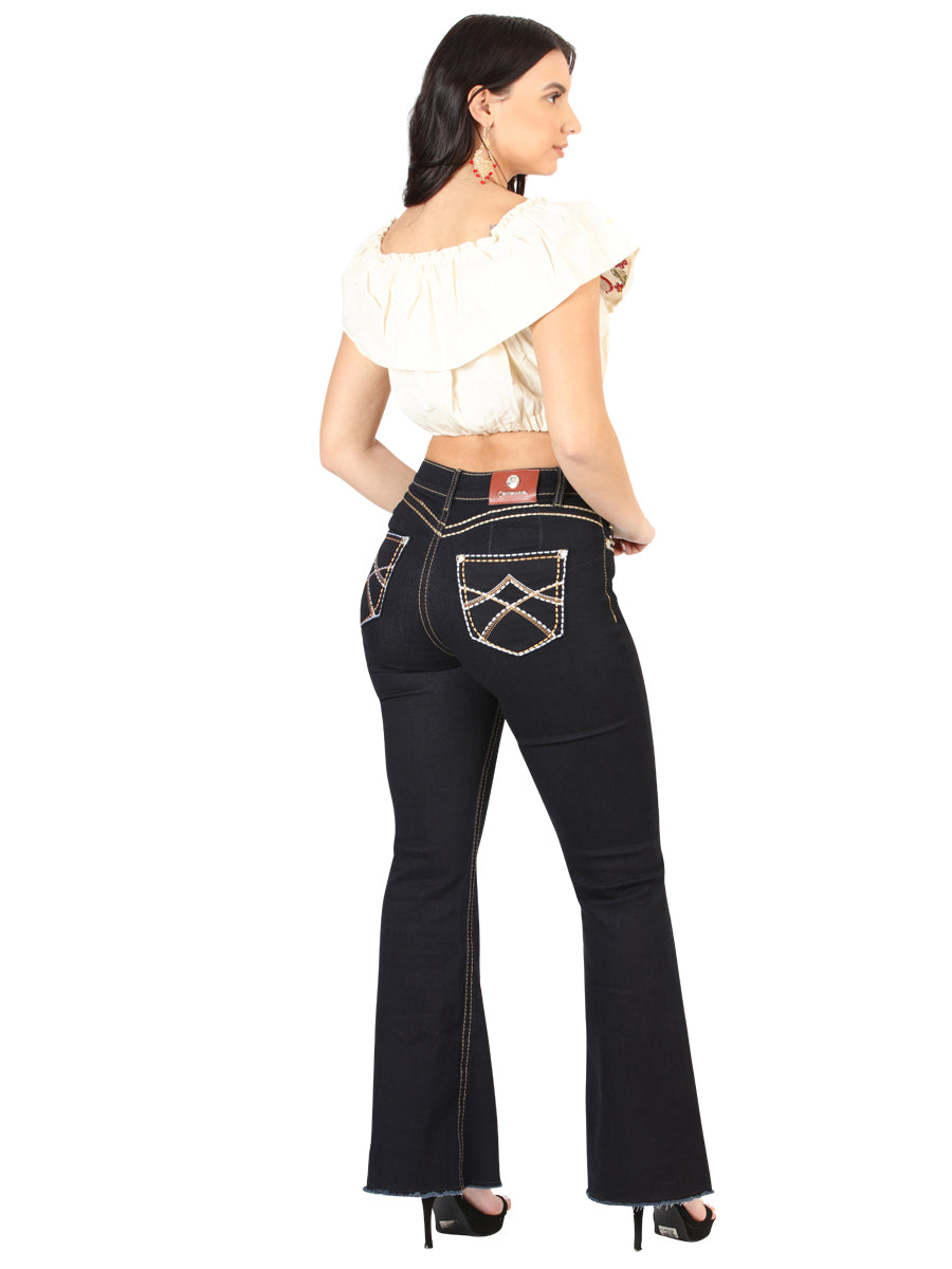 Pantalones vaqueros Centenario para mujer, corte bota, azul medio, modelo 45544