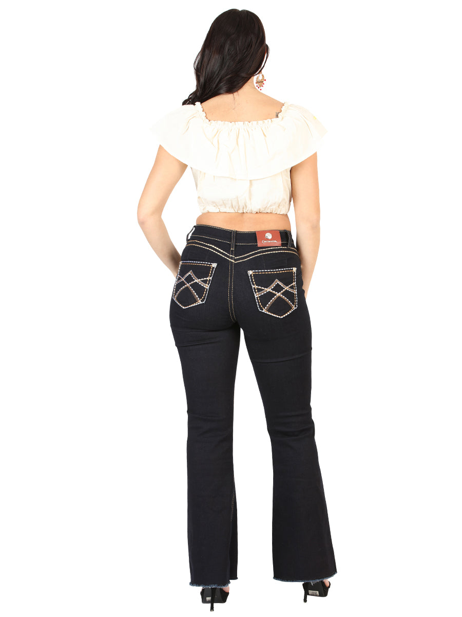 Pantalones vaqueros Centenario para mujer, corte bota, azul medio, modelo 45544