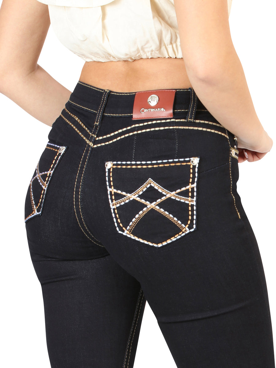 Pantalones vaqueros Centenario para mujer, corte bota, azul medio, modelo 45544