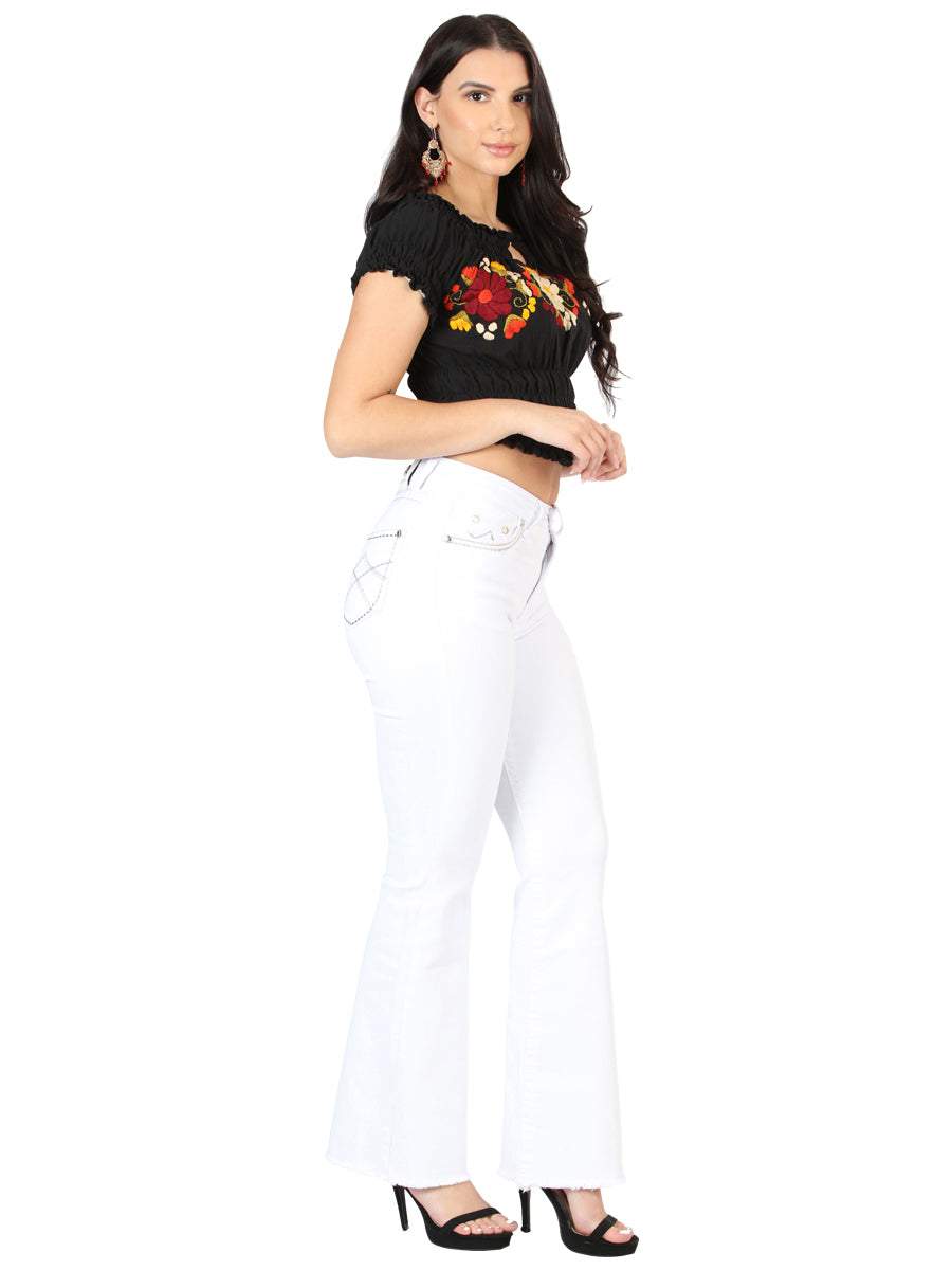 Pantalones vaqueros blancos de corte bota Centenario para mujer 45545
