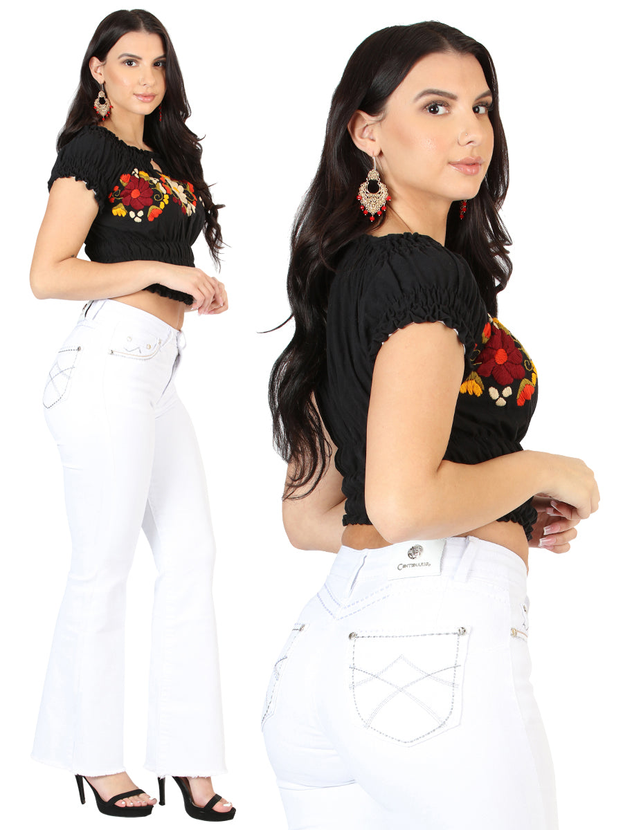 Pantalones vaqueros blancos de corte bota Centenario para mujer 45545