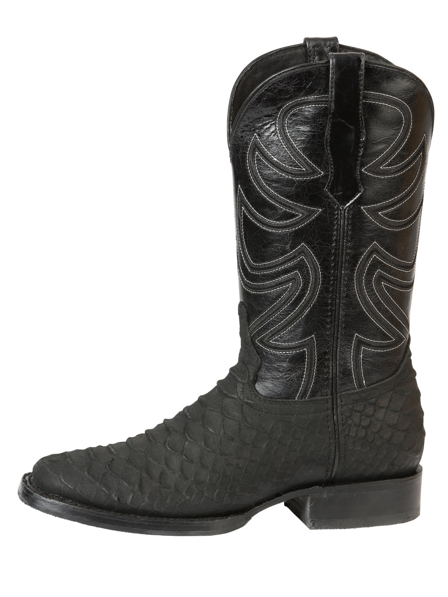 Botas Rodeo El General para hombre, imitación pitón - Negras 45561