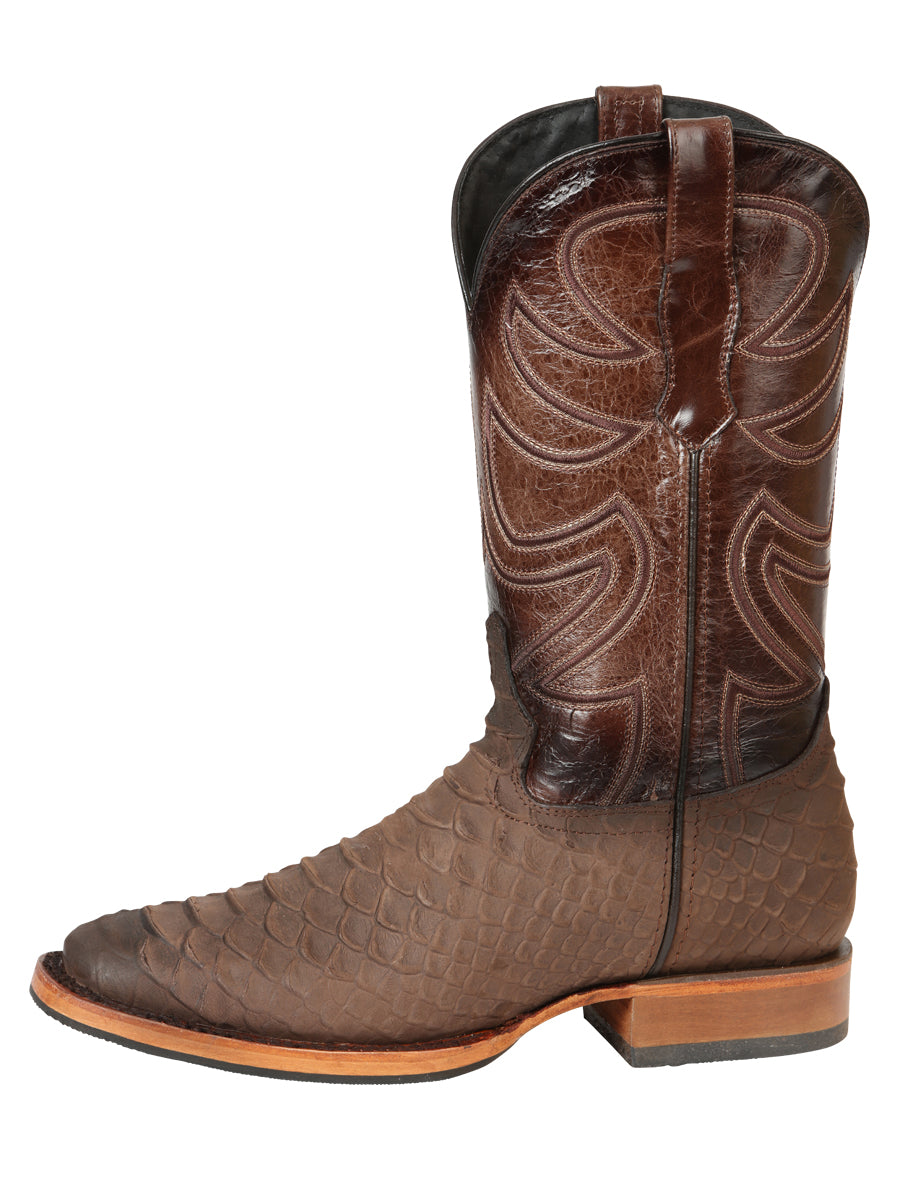 Botas Rodeo El General para hombre, imitación pitón - Marrón 45562
